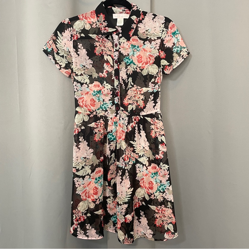 ✨$4 SALE Band of Gypsies 90s Style Floral Shirt Dress Size XS